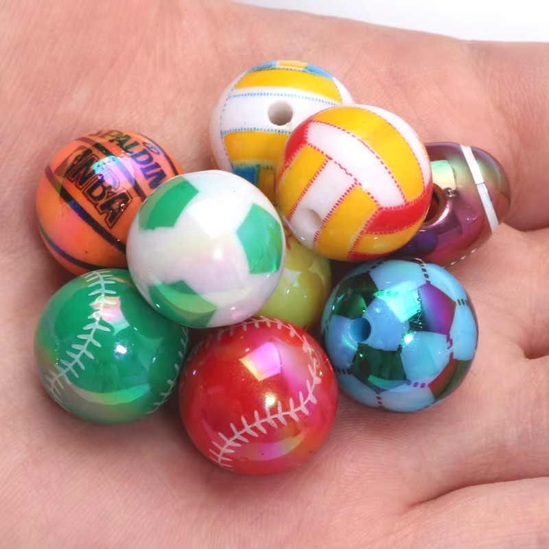 Laudsong Acrylperlen, Sportball-Design, Bunt, Unisex - Bild 2