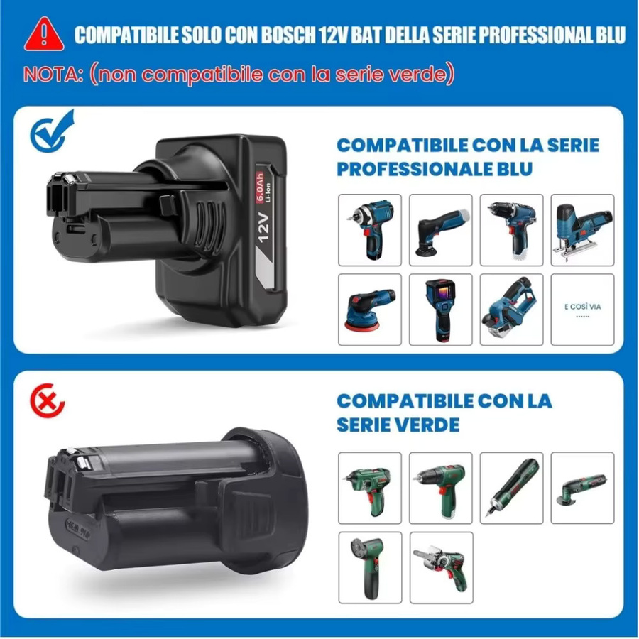 Aleaivy Ersatzakku GBA12V 6000mAh für Bosch 12V/10,8V Li-Ion Akku-Elektrowerkzeuge kompatibel mit BAT411 und BAT420 - Bild 6