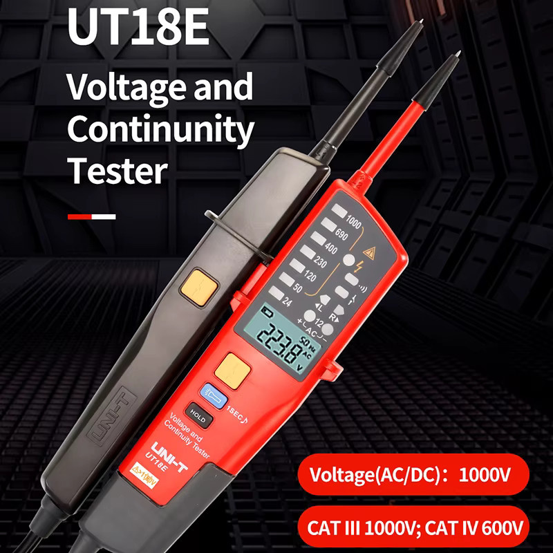 UNI-T Spannungs- und Durchgangsprüfer UT18E Digitalvoltmeter Phasenfolge Detektor 12V-1000V Elektriker Werkzeug - Bild 2