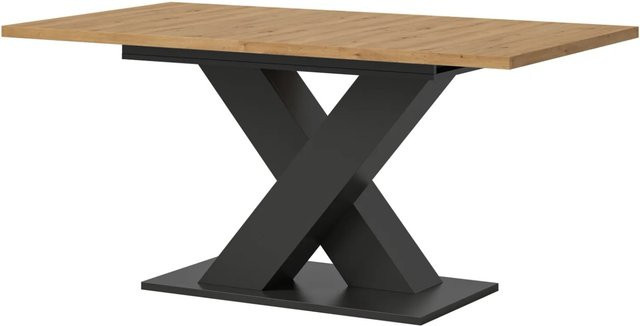 Ausziehbarer Esstisch Inn.Furn in Eiche und Grau, modern und rechteckig - Bild 1