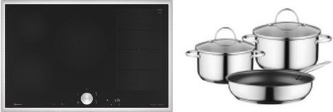Neff TPLE681F0 Autark-Induktionskochfeld Set aus T68STV4M0 und Z943SE0 in Edelstahl und Schwarz mit Smart Home Integration und App-Steuerung - Bild 1