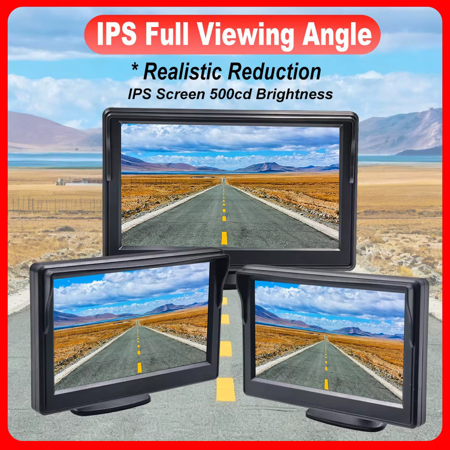 CAMARATRASERA Rückfahrkamera-Set mit 5 Zoll AHD IPS Monitor und Bremslicht-Rückfahrkamera in Schwarz, 1080P Nachtsicht und 170 Grad Sichtfeld für Renault Trafic 3 und Opel Vivaro - Bild 3