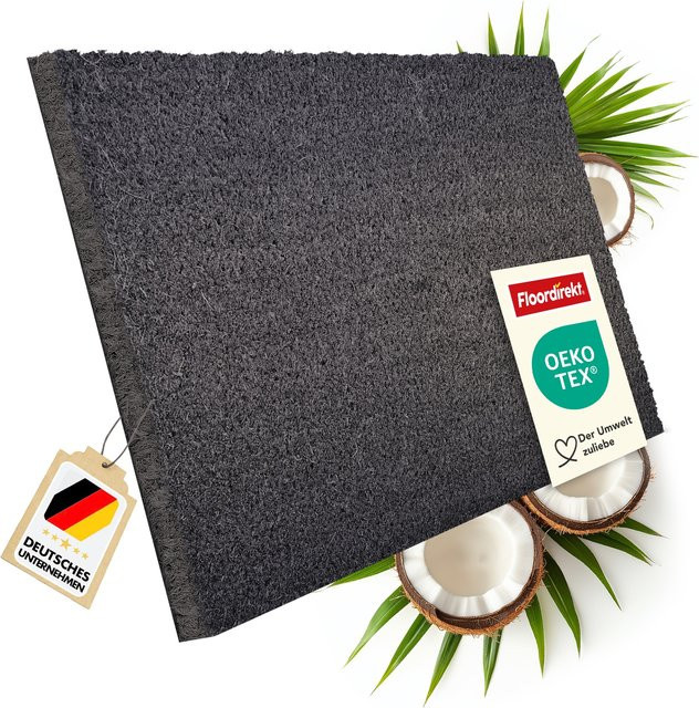 KARAT Kokosmatte Grau, rutschfest und schmutzabweisend, B/T: 80 x 50 cm, Höhe: 2,4 cm - Bild 3
