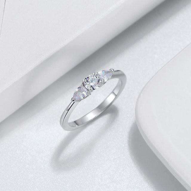 Ring 925 Silber, Diamant, Zirkonia, Weiß, Damen - Bild 1