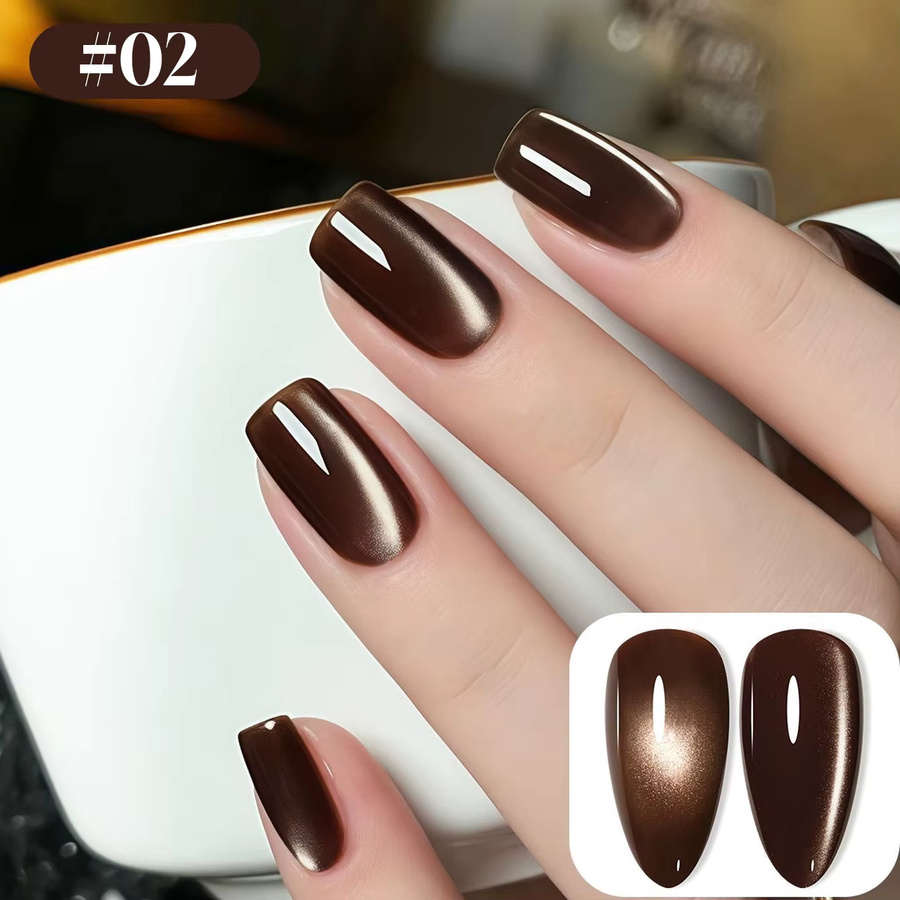 MIANEL Gel-Nagellack Katzenauge, 10 ml, Braun Schwarz, Schimmernd - Bild 3