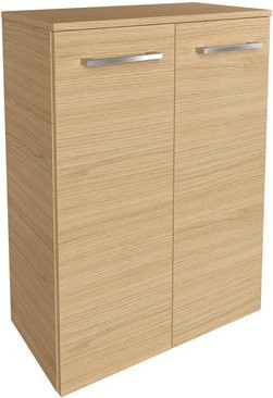 FACKELMANN Doppel-Midischrank B.Style in Sandeiche und Weiss mit 2 Türen und Wäschekorb, B/H/T: 60,2 x 82,6 x 32,0 cm - Bild 1