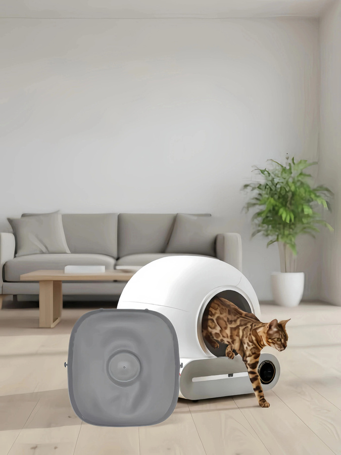 Tonepie Ersatz-Silikonmatte für die automatische selbstreinigende Katzentoilette, rutschfester Boden, grau - Bild 4