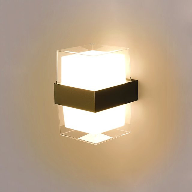 EnwYe LED Wandleuchte Modern Up-Down aus Metall und Glas in Weiß für Schlafzimmer, Wohnzimmer und Flur - Bild 1