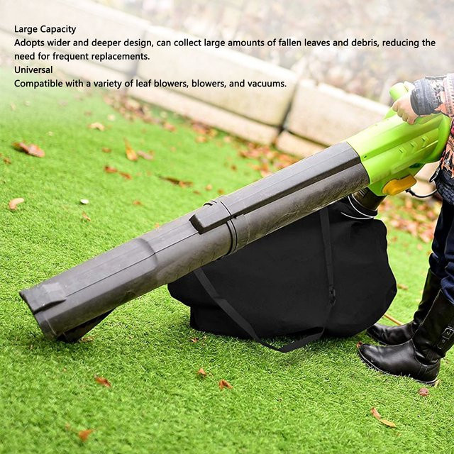 Universeller Laubbläserbeutel aus auslaufsicherem Oxford-Polyester mit Kordelzug in Schwarz - Bild 1