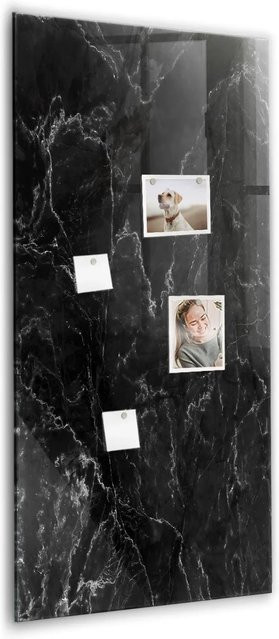 Tulup Glasmagnettafel Dunkler Marmor in Schwarz, B/H: 120 x 60 cm - Bild 1