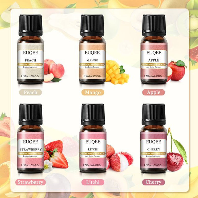 EUQEE 6-teiliges Duftöl-Geschenkset mit herbstlichen Aromen wie Zimt und süßen Früchten in Glasflaschen, mehrfarbig - Bild 1