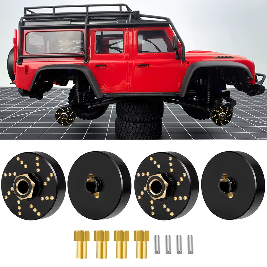 AXSPEED Rad-Sechskant-Nabenadapter Messing Gegengewicht, 4-teiliges Set, 1:18 - Bild 3