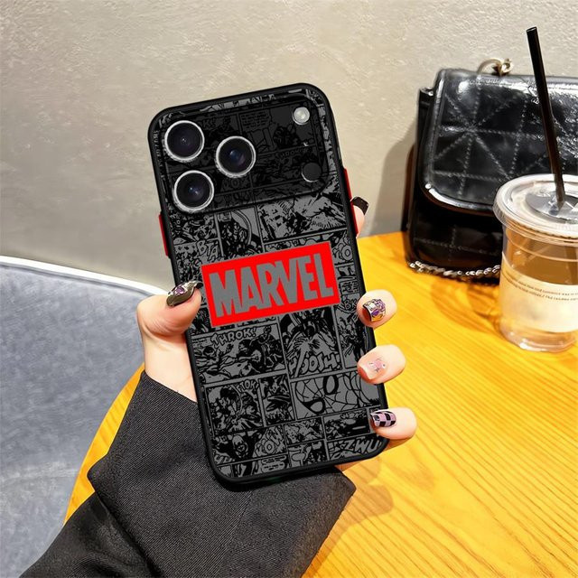 Marvel Helden Logo Handyhülle für Apple iPhone in Schwarz - Bild 1
