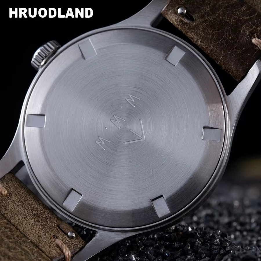 Hruodland Armbanduhr, Quarz, Edelstahl, Leder, Blau, Herren - Bild 2