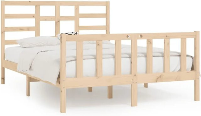 vidaXL Massivholzbett aus Kiefer in Braun, B/T/H: 150 x 200 x 156 cm - Bild 1