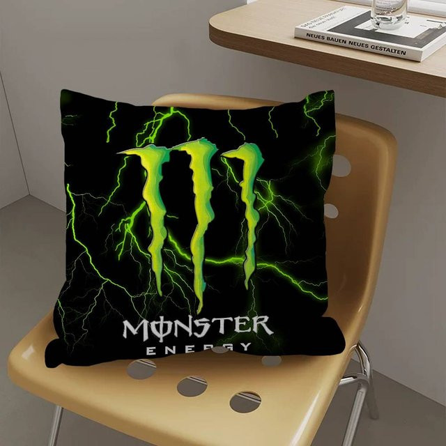 M-MonsterS LOGO Energy Kissenbezug in Schwarz, quadratisch, B/T/H: 50 x 50 x 50 cm - Bild 1