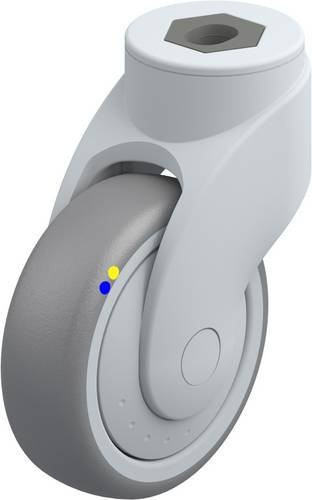 Blickle Lenkrolle LWGXE-TPA 101XKF-ELS in Silber und Grau mit 100 mm Rad-Durchmesser und 70 kg Tragfähigkeit - Bild 1