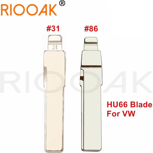 10 Stück Keydiy HU66 KD Klappschlüssel in Silber für VW Passat Bora Seat Skoda Audi kompatibel mit Xhorse VVDI JMD - Bild 1