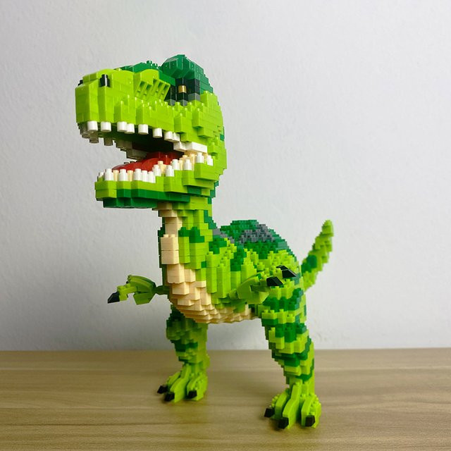 Doubuilt Micro Mini Dinosaurier Bausteine, Bausatz, Grün, Schwarz - Bild 1