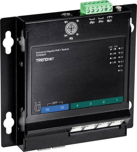 TrendNet TI-PG62F Industrial Ethernet Switch 10/100/1000 Mbit/s in Schwarz - Bild 1