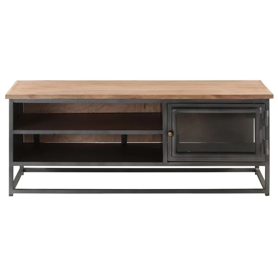 vidaXL Couchtisch aus Massivholz Akazie in Grau, B/T/H: 90 x 50 x 35 cm - Bild 2
