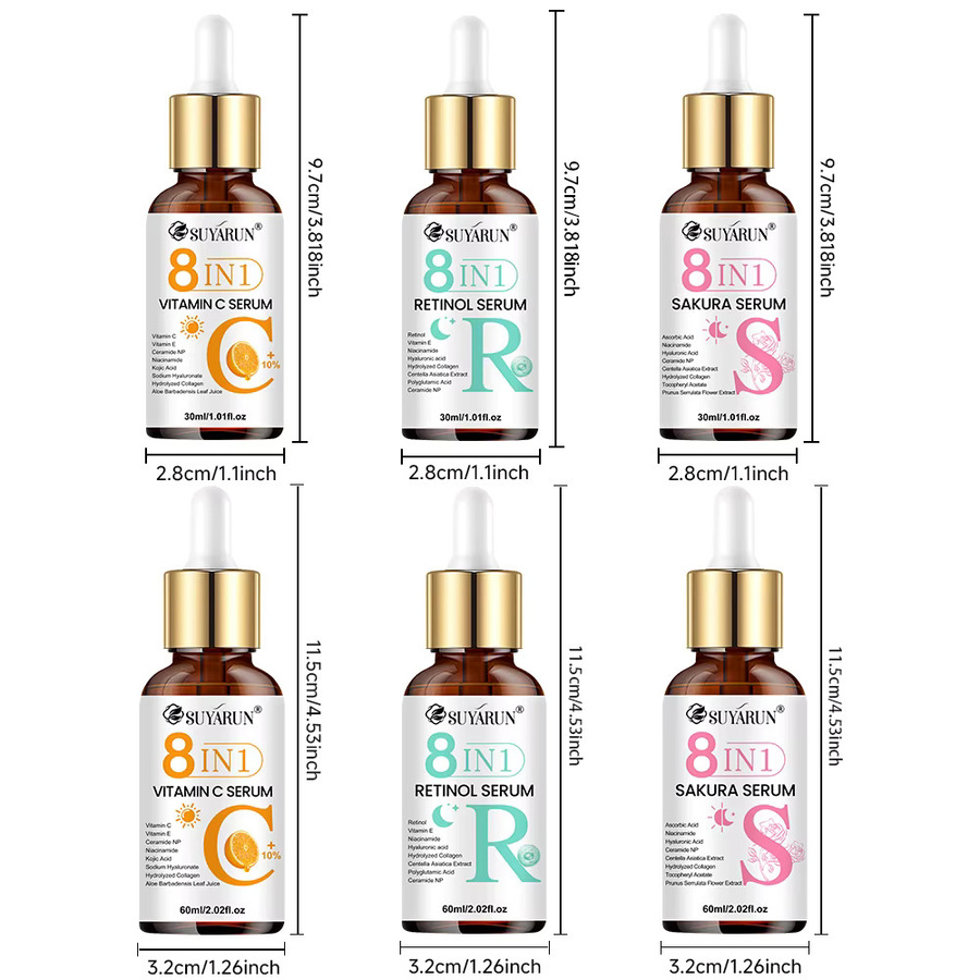 SUYARUN Vitamin C + Retinol + Sakura-Essenz-Set, Kollagen & Aloe Vera, Unisex - Bild 2