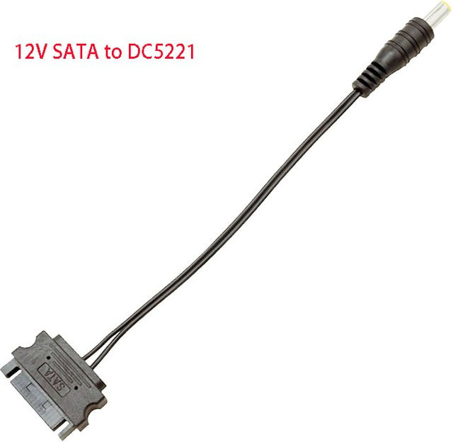 OULLX DC5221 auf SATA 15-Pin Konvertierungskabel für LED-Streifen und PC-Controller, Schwarz - Bild 1