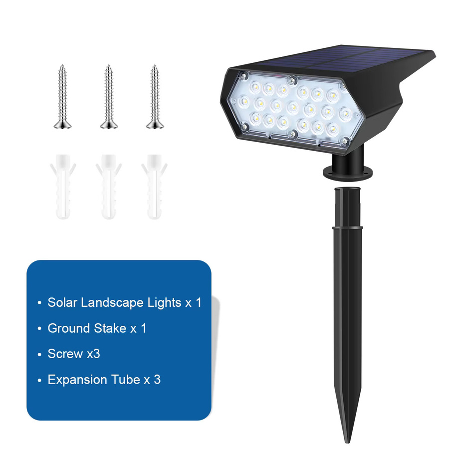 Lcamaw Solar-LED-Gartenlampe wasserdicht für Terrassen und Wege zur Wand- oder Bodenmontage - Bild 6