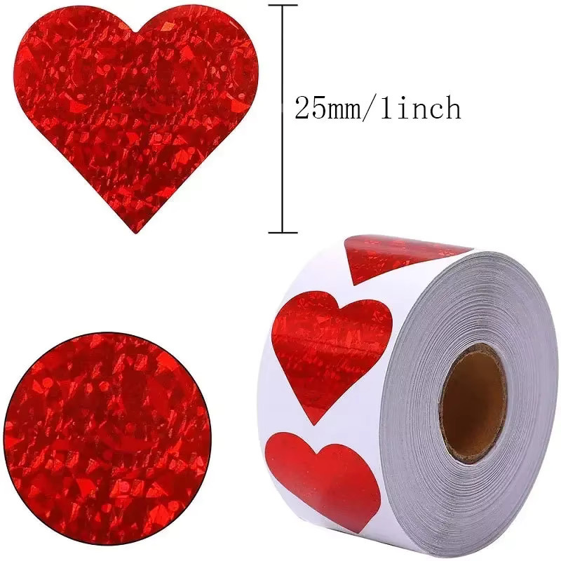 500 Stück Valentinstag Liebesaufkleber in Rot, 2,5 cm Herzform-Etiketten aus Papier für Karten und Umschläge - Bild 4