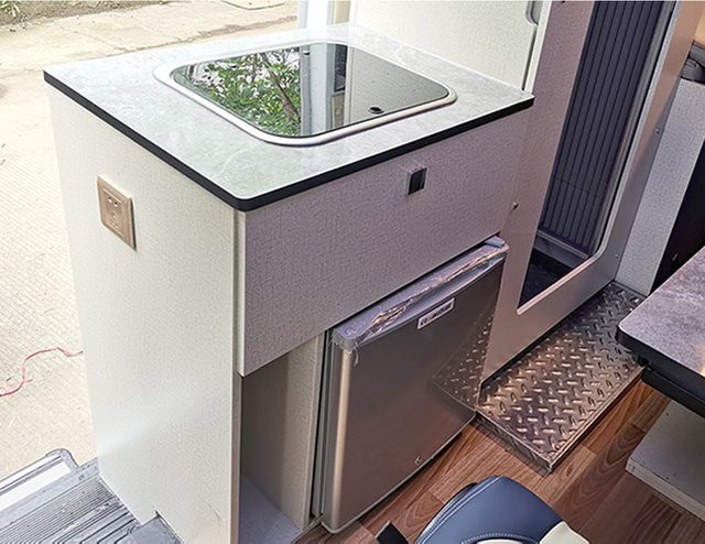 ZUIMI Wohnmobilküchenschränke aus Aluminium in Weiß, moderne Einbauküche für Wohnmobile, Wohnwagen und Anhänger, wasserdicht und feuerfest, mattes Design - Bild 1