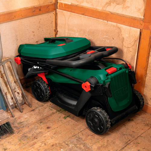 Bosch Akku-Rasenmäher ROTAK 18V-32 in Grün/Schwarz mit Mulcheinsatz und GrassCombs - Bild 2