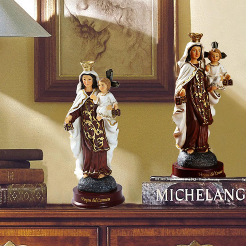 Handgemachte katholische Madonna Mary Statue aus Harz als religiöse Dekofigur für dein Zuhause - Bild 2