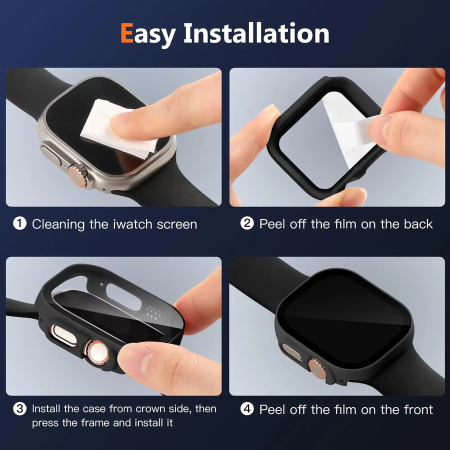 3 Stück Abdeckung für Apple Watch Ultra 49 mm, Hard PC, Schwarz - Bild 4