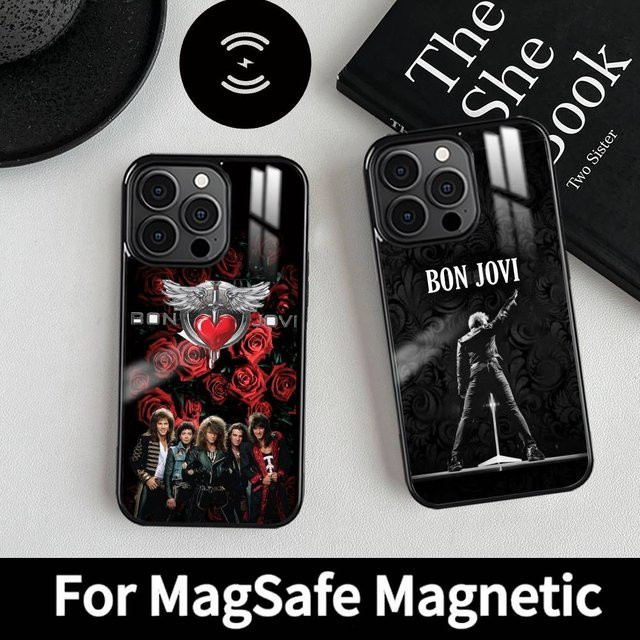 B-Bon J-Jovi Band Handyhülle mit MagSafe Magnet für iPhone 16 15 14 13 12 11 Pro Plus Max Mini Multicolor - Bild 1