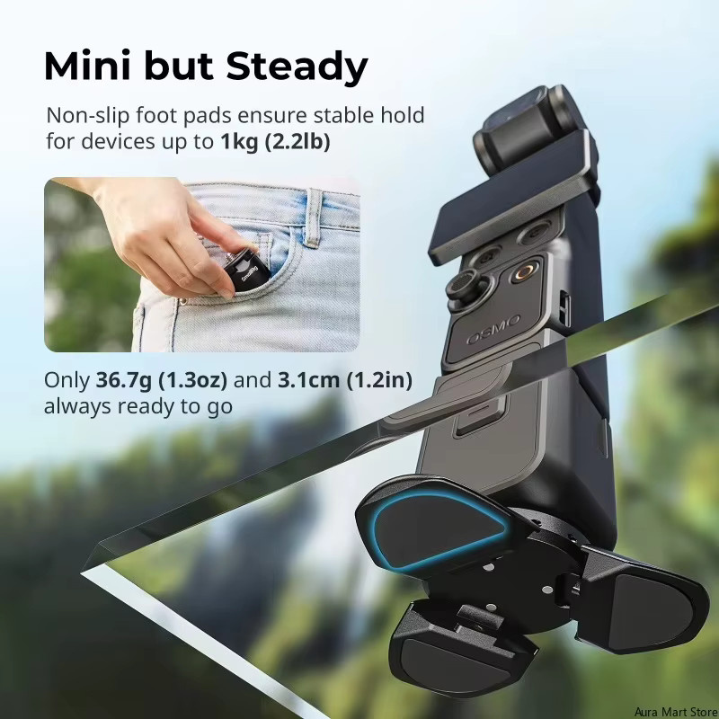 Smallrig Mini-Stativ-Tischständer mit magnetischem Schnellverschluss für DJI Osmo Pocket 3 und 4, Schwarz, Modell 6083 - Bild 2