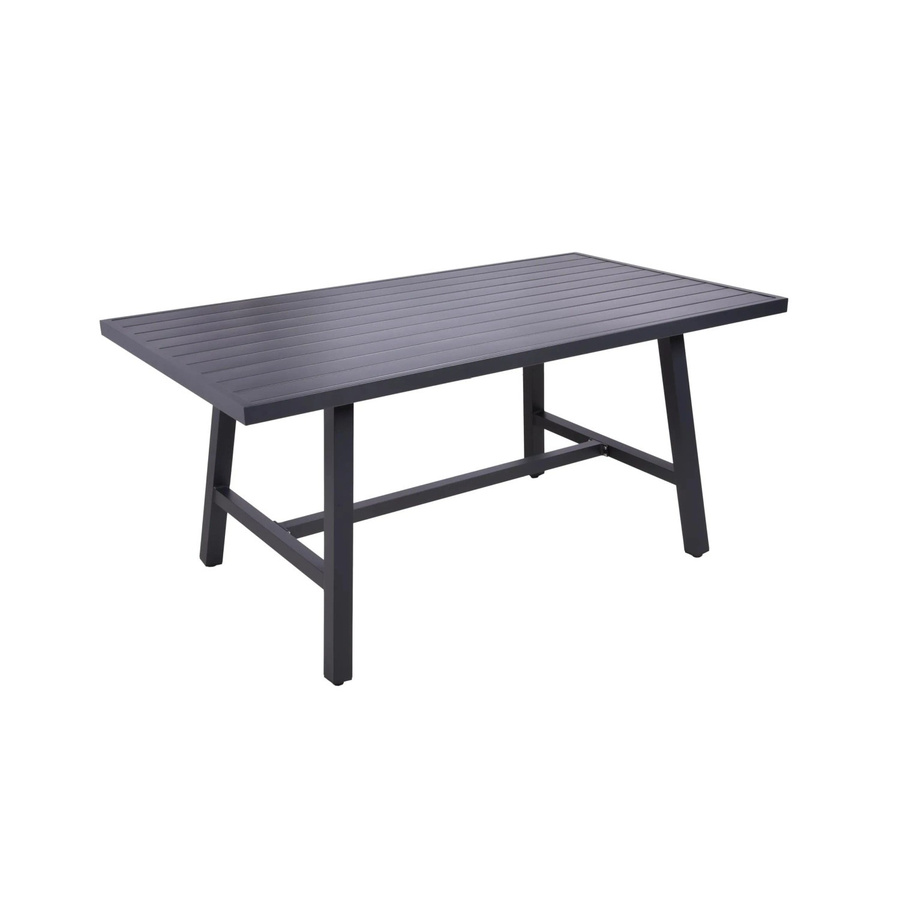 DELUKE Gartentisch JORIS aus Kunststoff und Aluminium in Schwarz, wetterfester Outdoor-Terrassentisch, B/T/H: 160 x 89,5 x 75 cm - Bild 2