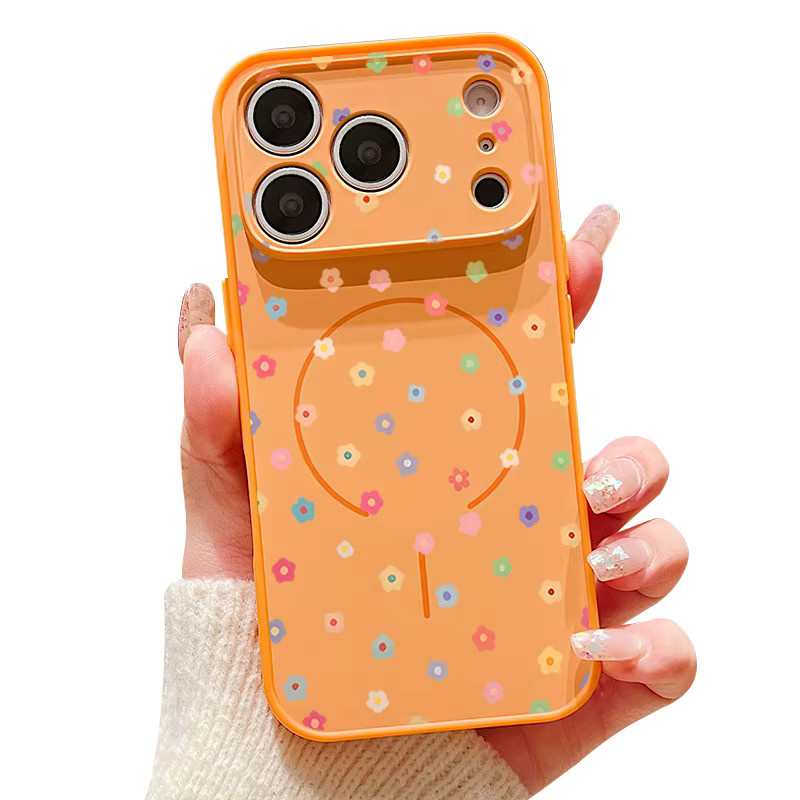 MOESOE Magnetische Handyhülle mit Blumenmuster für iPhone 17 Pro Max, 16, 15, 14, 13 Pro Max mit MagSafe Unterstützung und harter Rückseite in Multicolour und Blau - Bild 3