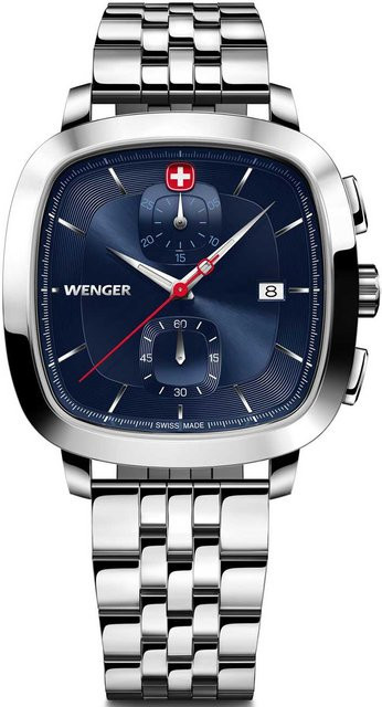 Wenger Chronograph, Quarz, Edelstahl, Blau, 40 mm, Herren - Bild 1