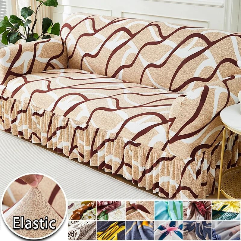 Elastischer L-förmiger Sofabezug von JMG Household Supplies mit Grafikprint, Mehrfarbig, Breite: 90-140 cm - Bild 1