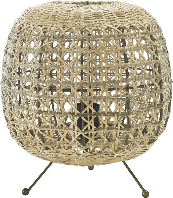 PR Home Wickham Rattan Tischleuchte aus Bast Fasern in Beige-braun, Durchmesser: 30 cm, E27 - Bild 1