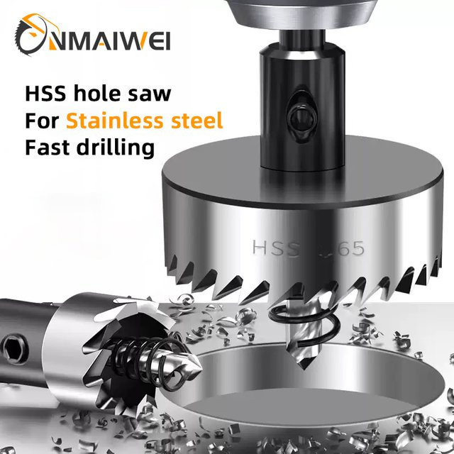 Onmaiwei HSS-Lochsäge Set aus M35 Kobalt-Hochgeschwindigkeitsstahl für Edelstahl und Metall, Silber, 16–100 mm - Bild 1