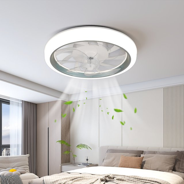 Ludengchaoshi Intelligenter LED-Deckenventilator in Weiß mit Fernbedienung, Dimmfunktion und Timer für Schlafzimmer, Wohnzimmer oder Esszimmer - Bild 1