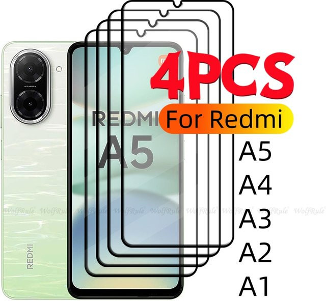 Xiaomi Redmi A5 Schutzglas aus gehärtetem Glas mit voller Abdeckung, transparent, 9H Härtegrad - Bild 1