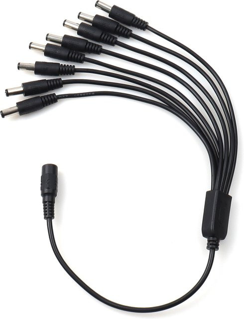 LANO DC 5521 Stromverteilerkabel Schwarz mit 1 Buchse auf mehrere Stecker für LED-Leuchten und DC-Geräte - Bild 1