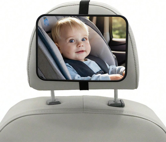 Bruchsicherer Babyautospiel in Schwarz für nach hinten gerichtete Kleinkinder mit kristallklarer Sicht - Bild 1