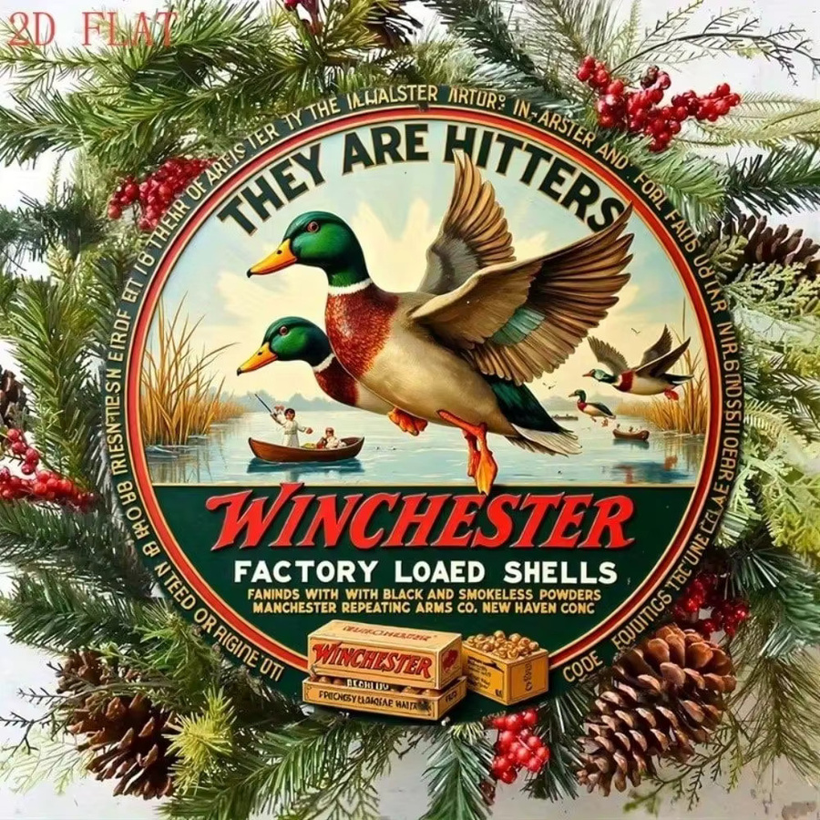 CIFBUY Vintage Winchester Enten Metallschild Wanddekoration, B/H: 20,32 x 20,32 cm, Mehrfarbig - Bild 3