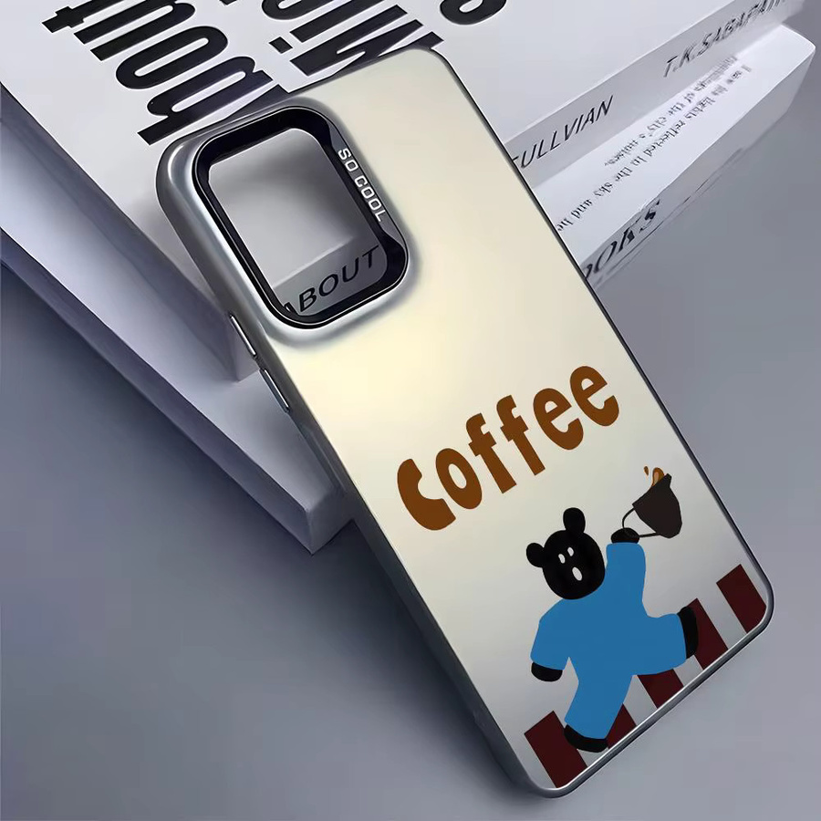 Samsung Galaxy S25 S24 S23 S22 S21 Ultra Plus Handyhülle mit kreativer Kaffee Illustration in Schwarz und Lila mit mattem Laser-Effekt - Bild 3