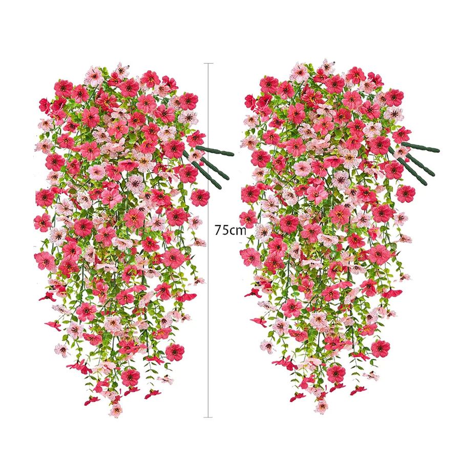 MUFU Künstliche Gänseblümchen Hängende Ranken in Rosa aus Kunststoff für Hochzeit und Wanddekoration - Bild 3