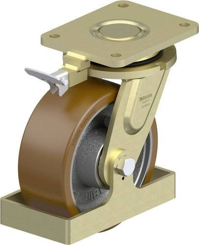 Blickle Schwerlast-Lenkrolle LS-GB 202K-RI4-FS in Silber mit 200 mm Rad-Durchmesser und 1600 kg Tragfähigkeit - Bild 1