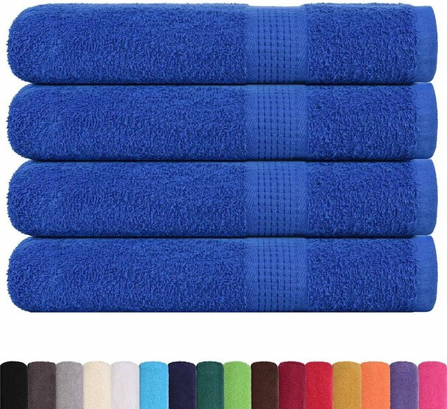 vidaXL Handtuch-Set aus 100% Baumwolle, 4 Stück, Blau, B: 100 cm, L: 200 cm, 360 g/m² - Bild 1